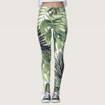 Green Tropical Leaves Botanical Botany Leggings<br><div class="desc">Leggings</div>