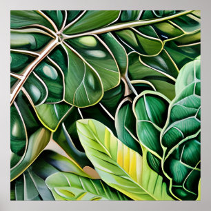 Green Tropical Leaves Housewarming Gift Poster