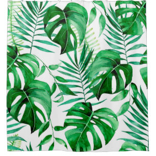 Green tropical leaves pattern