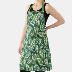Green Tropical Leaves Pattern Apron