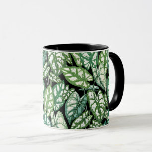Green Tropical Leaves Pattern Mug