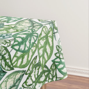 Green Tropical Leaves Pattern Tablecloth