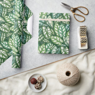 Green Tropical Leaves Pattern Wrapping Paper