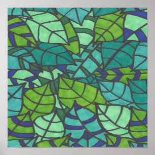 Green Tropical Leaves Poster