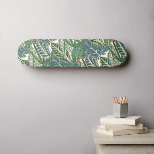 Green Tropical Leaves Skateboard