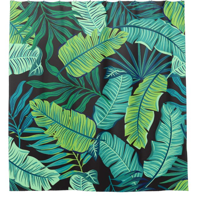 Green tropical leaves: vintage pattern. (Front)