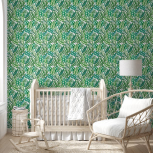 Green Tropical Leaves Wallpaper