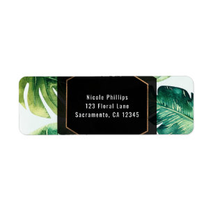 Green Tropical Leaves White Elegant Invitation