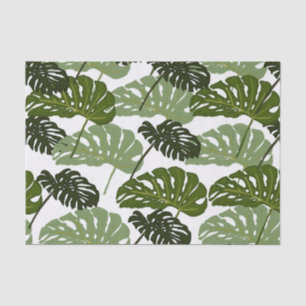 Green Tropical Monstera Leafs Tissue Paper