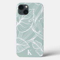 Green Tropical Palm Leaf Pattern