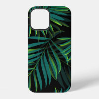 Green tropical palm leaves. Seamless pattern graph