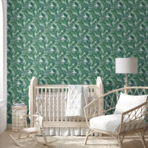 Green Tropical Palm Leaves Wallpaper
