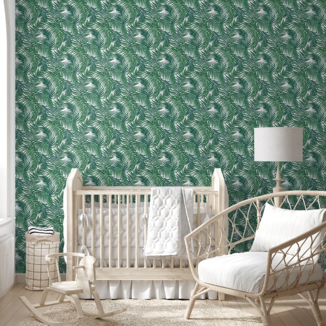 Green Tropical Palm Leaves Wallpaper (Kids)