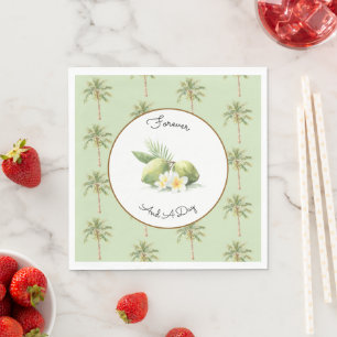 Green Tropical Palm Tree Wedding Napkin