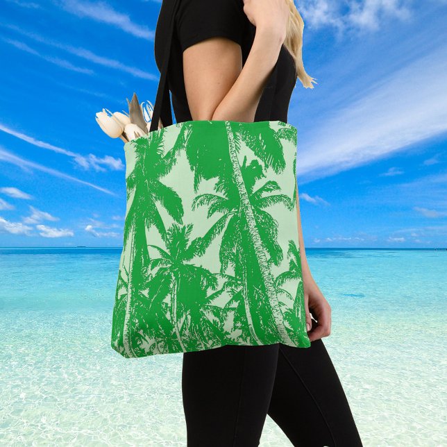 Green Tropical Palm Trees Tote Bag (Creator Uploaded)