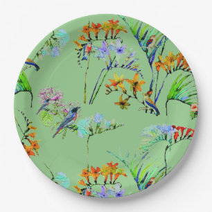 Green Tropical Paradise Party  Paper Plate