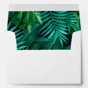 Green Tropical Plants Lined Envelope