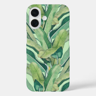 Green Tropical Vintage Banana Leaves iPhone 16 Case