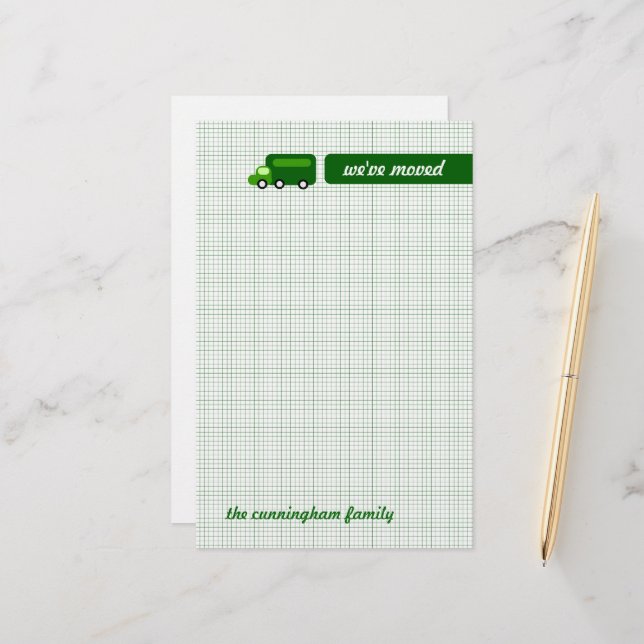 Green Truck Stationery (Front/Back In Situ)