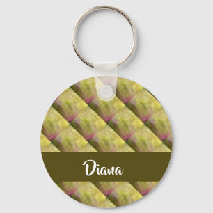 Green tufted patterned keychain