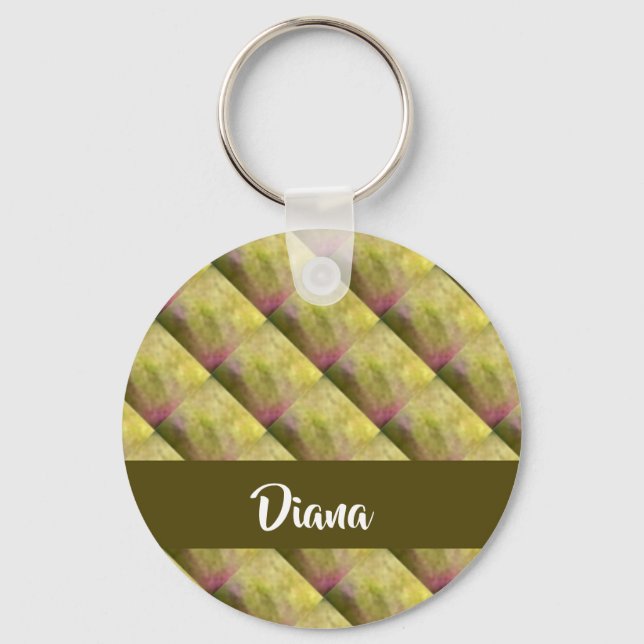 Green tufted patterned keychain (Front)