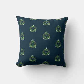 Green Tulip Throw Pillow