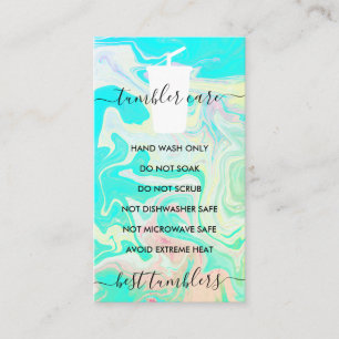 Green Tumbler care instructions ombré vinyl Business Card