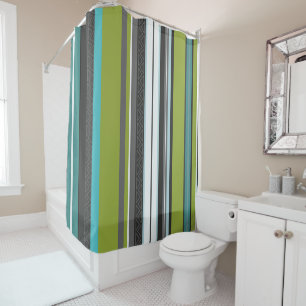 Green, Turquoise and Grey Stripes
