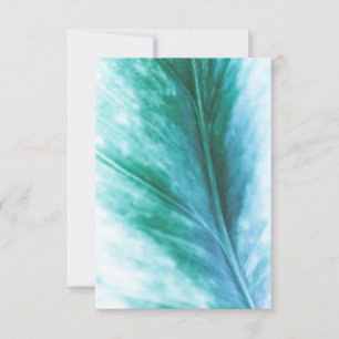 Green turquoise Leaf floral Nature Photo Card
