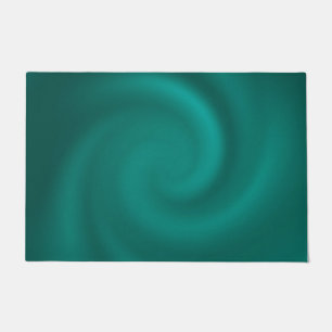 Green, turquoise spiral pattern doormat