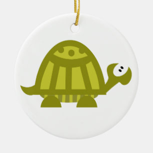 Green Turtle Ceramic Ornament