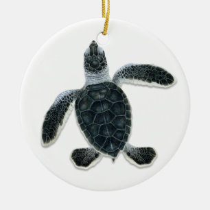 Green Turtle Hatchling Ornaments