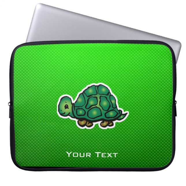Green Turtle Laptop Sleeve (Front)