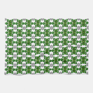 Green Turtle Pattern Kitchen Towel
