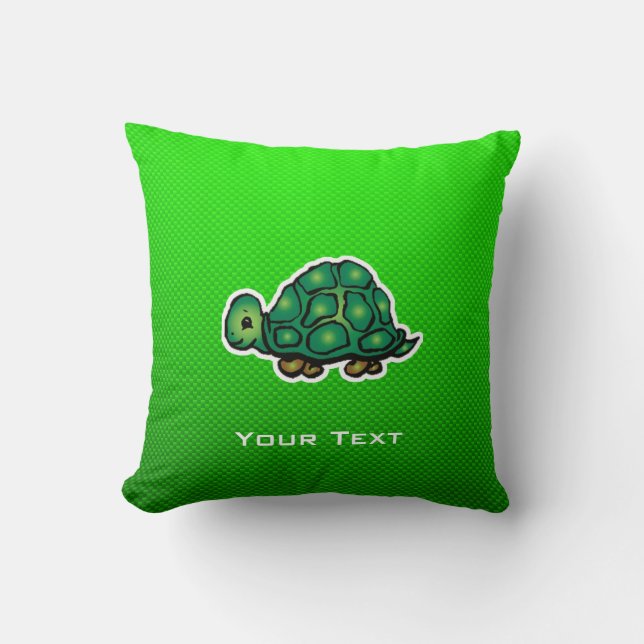Green Turtle Throw Pillow (Front)