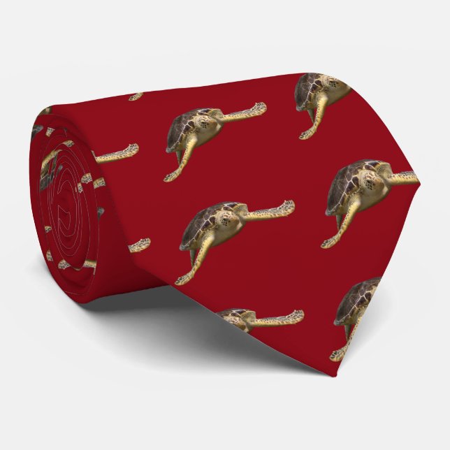Green turtle tie (Rolled)