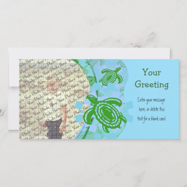 Green Turtles PhotoCard Template (Front)