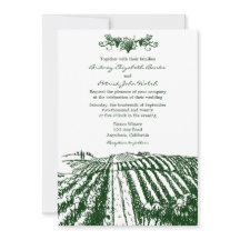 Green Tuscan Winery Vineyard Wedding Invitations