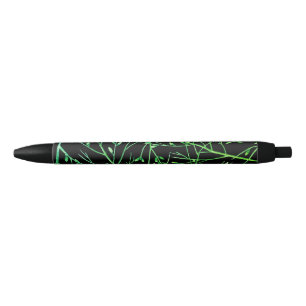 Green Twigs on Black Ink Pen