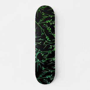 Green Twigs on Black Skateboard