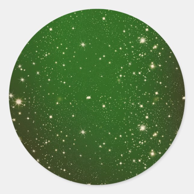 Green twinkle. classic round sticker (Front)