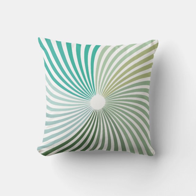 Green Twirl  Outdoor Pillow (Front)