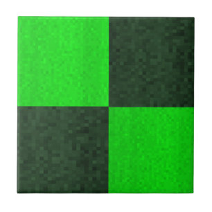Green Two Toned Mosaic Squares Design, Tile