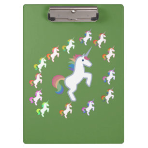 Green Unicorn Circle Breeze Clipboard