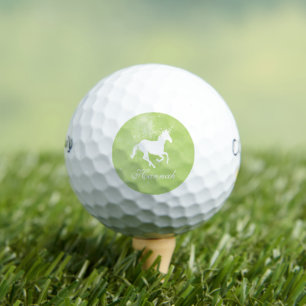 Green Unicorn Personalized Golf Balls