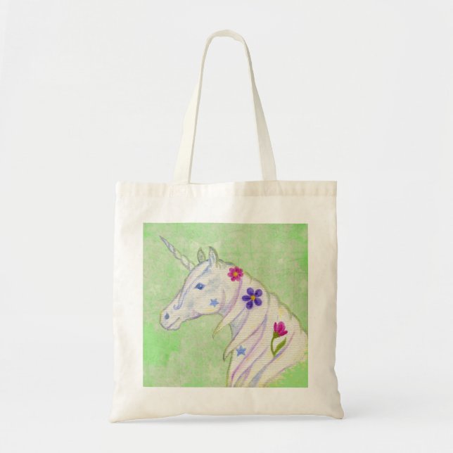 Green Unicorn tote bag (Front)