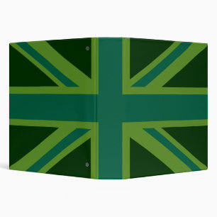Green Union Jack Flag Decor Binder