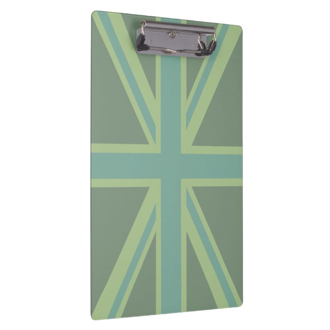 Green Union Jack Flag Decor Clipboard (Right)
