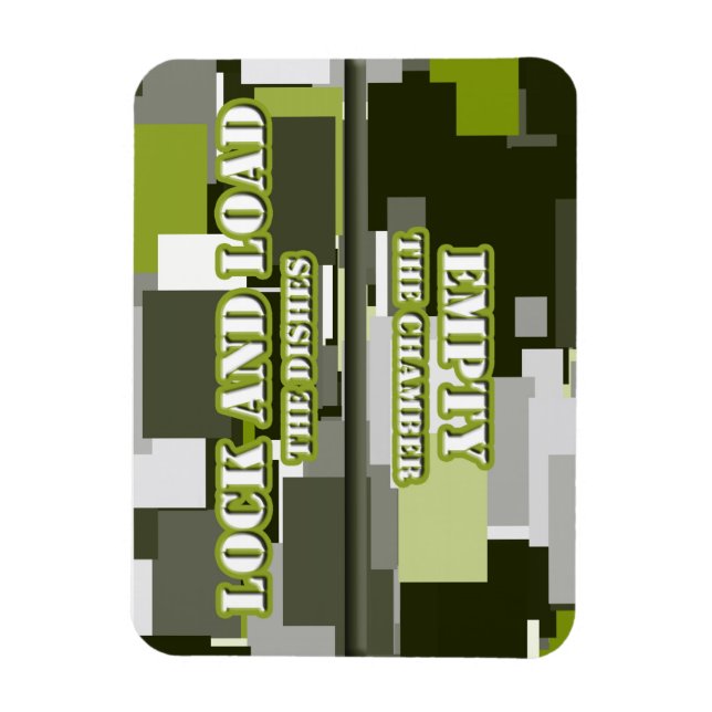 Green Urban Camo Lock n Load Dishwasher Magnet (Vertical)