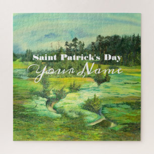 green valley painting Watercolor Jigsaw Puzzle